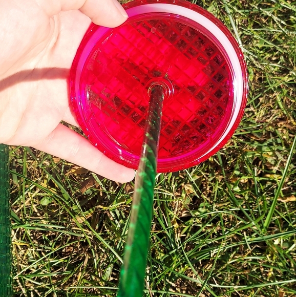 Starbucks cold plastic 24 oz green and pink studded venti tumbler - Picture 4 of 4